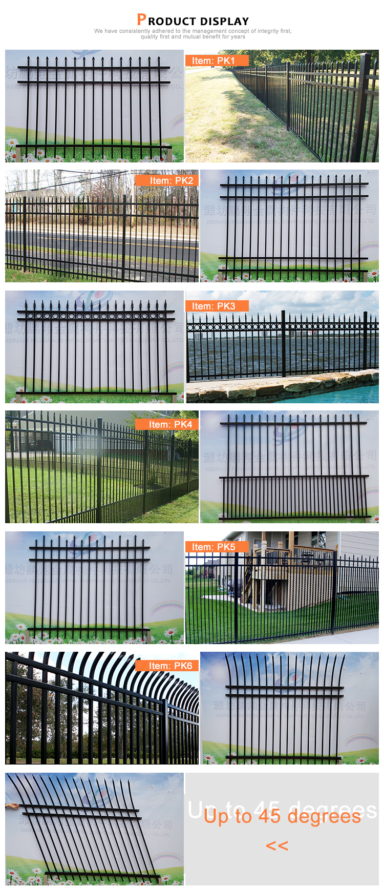 Aluminum Pickets Fence with Pressed Spear Top