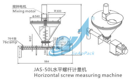 Horizontal Screw Measuring Machine for Powder Packing (JAS-50L)