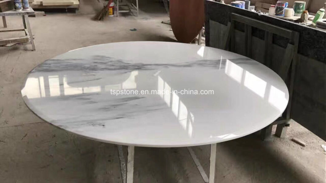 Artificial Carrara White Quartz Round Table Top