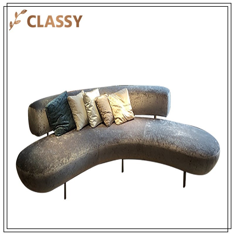 Top Polyester Fibre Base Gold Stainless Steel Strip Sofa