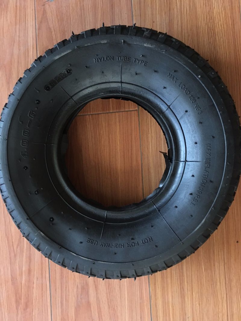 3.50-4 Heavy Duty Rubber Wheel Tire with Steel Rim Wheelbarrow Tyre