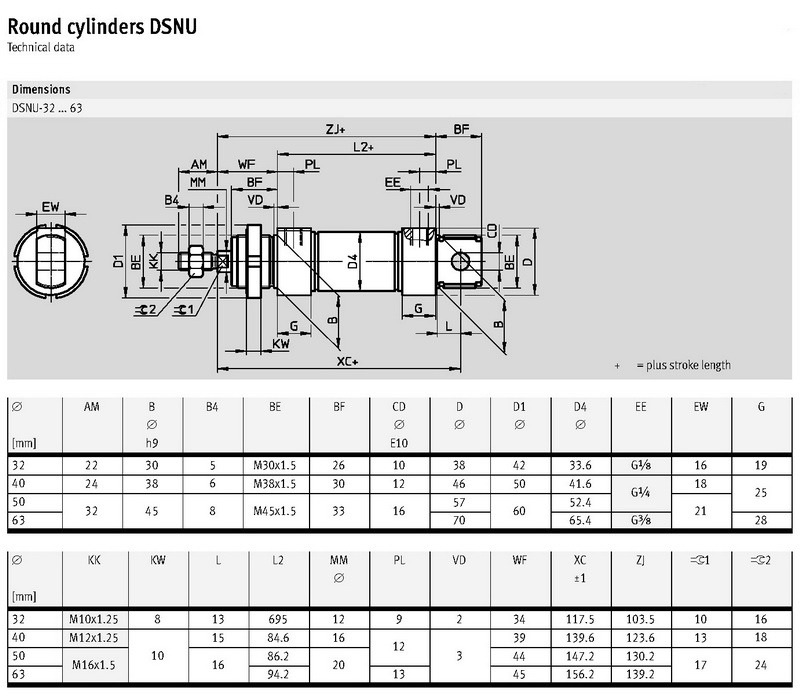 Dsnu Mini ISO6432 Series Pneumatic Air Cylinder by Festo Type