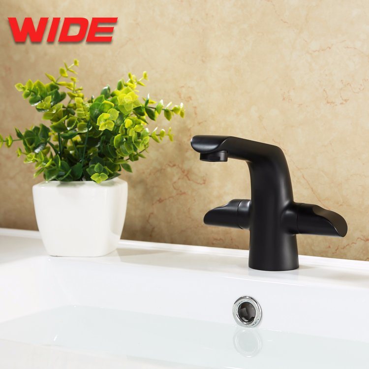 Free Sample Double Handle Bathroom Sink Basin Faucet