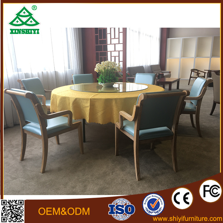 Round Table with Six Chairs for Party in Dining Room Hotel Furniture