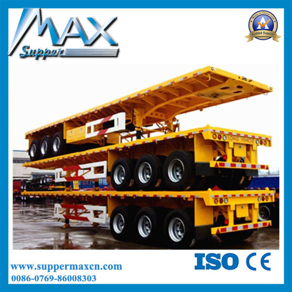 3 Axles Flatbed Container Carrier Semi Trailr for Sale