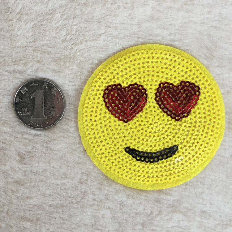 Emoji Design Cheap Iron on Custom Woven Label