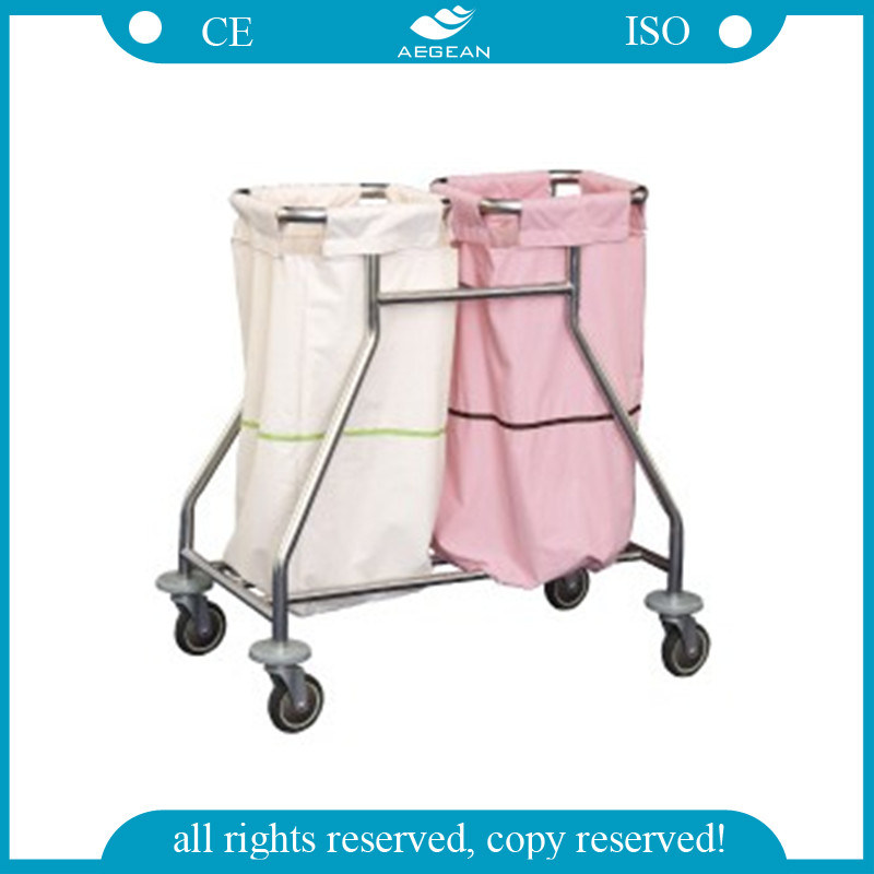 AG-Ss019 Ss Linen Trolley Easy Clean Commercial Hospital Linen Carts