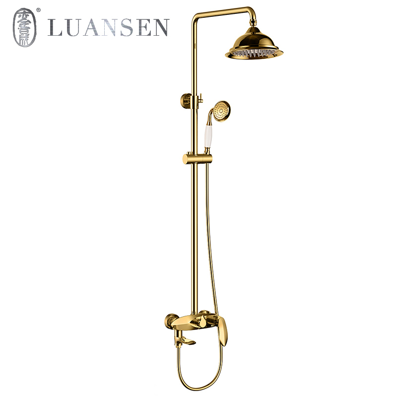 Wall Mounted Bathtub Luxury Brass Shower Faucet