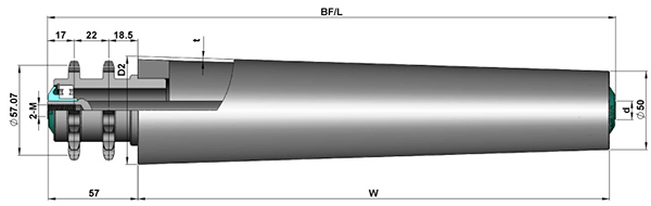 Steel Double Sprocket Tapered Conveyor Roller (2521)