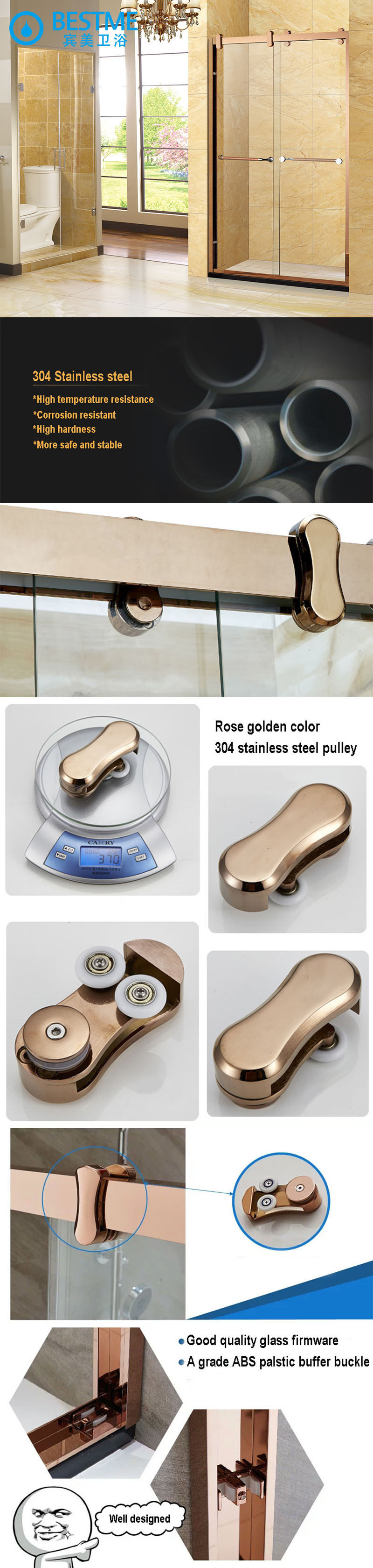 High Quality Rose Golden Shower Room Sanitary Ware (A2001)