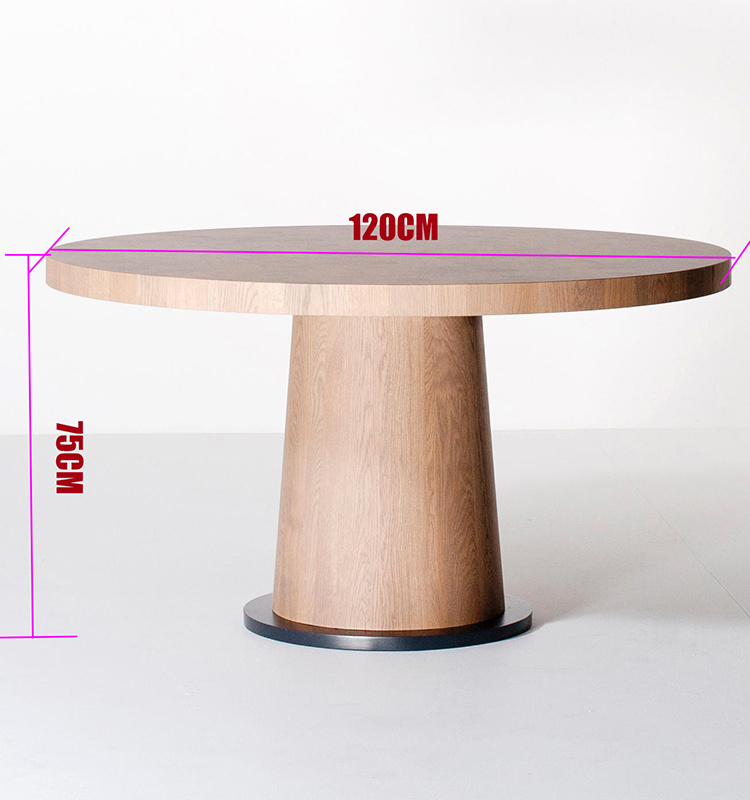 2018 Solid Ash Wood Metal Base Round Restaurant Dining Table