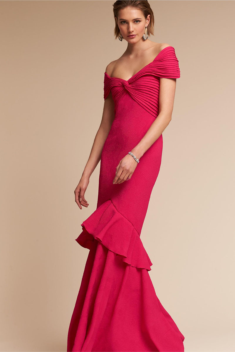 Flattering Cap Sleeves Evening Dress with Featuring a Front Twist Detail
