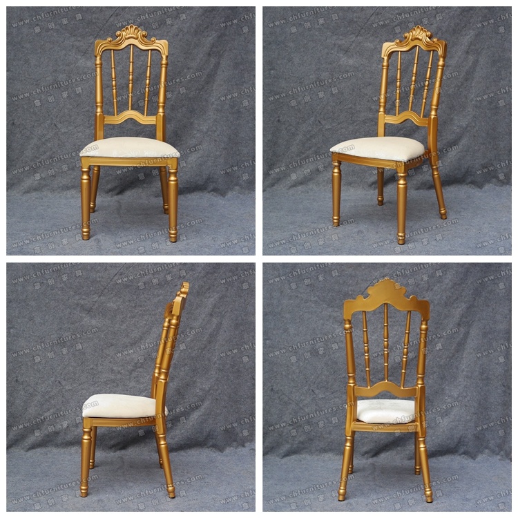 Yc-A344 Royal Napoleon Gold Wedding Throne Chairs with Removable Cushion for Sale