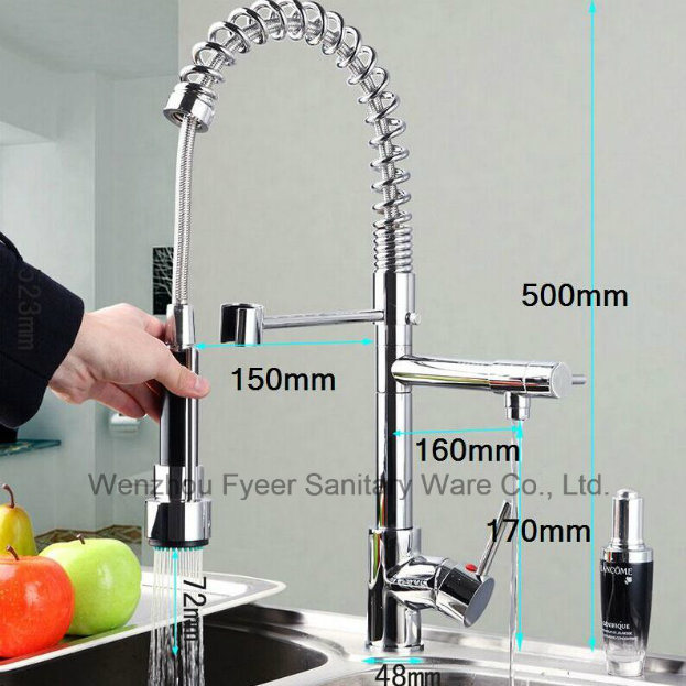 Small Size Pull-out Spray 3 Color LED Kitchen Faucet (QH0783SF)