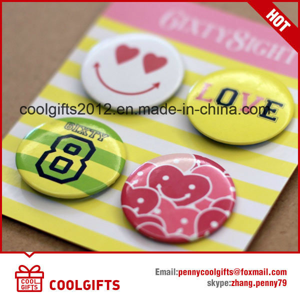 Personalized Button Tin Magnet Badges with Custom Logo