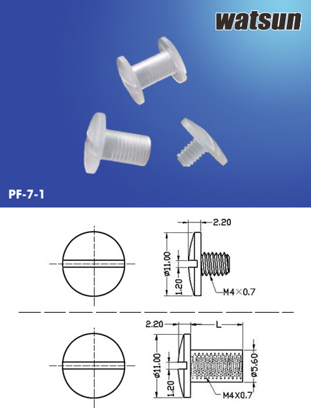 Nylon Screws, Plastic Fastener, Book Screws