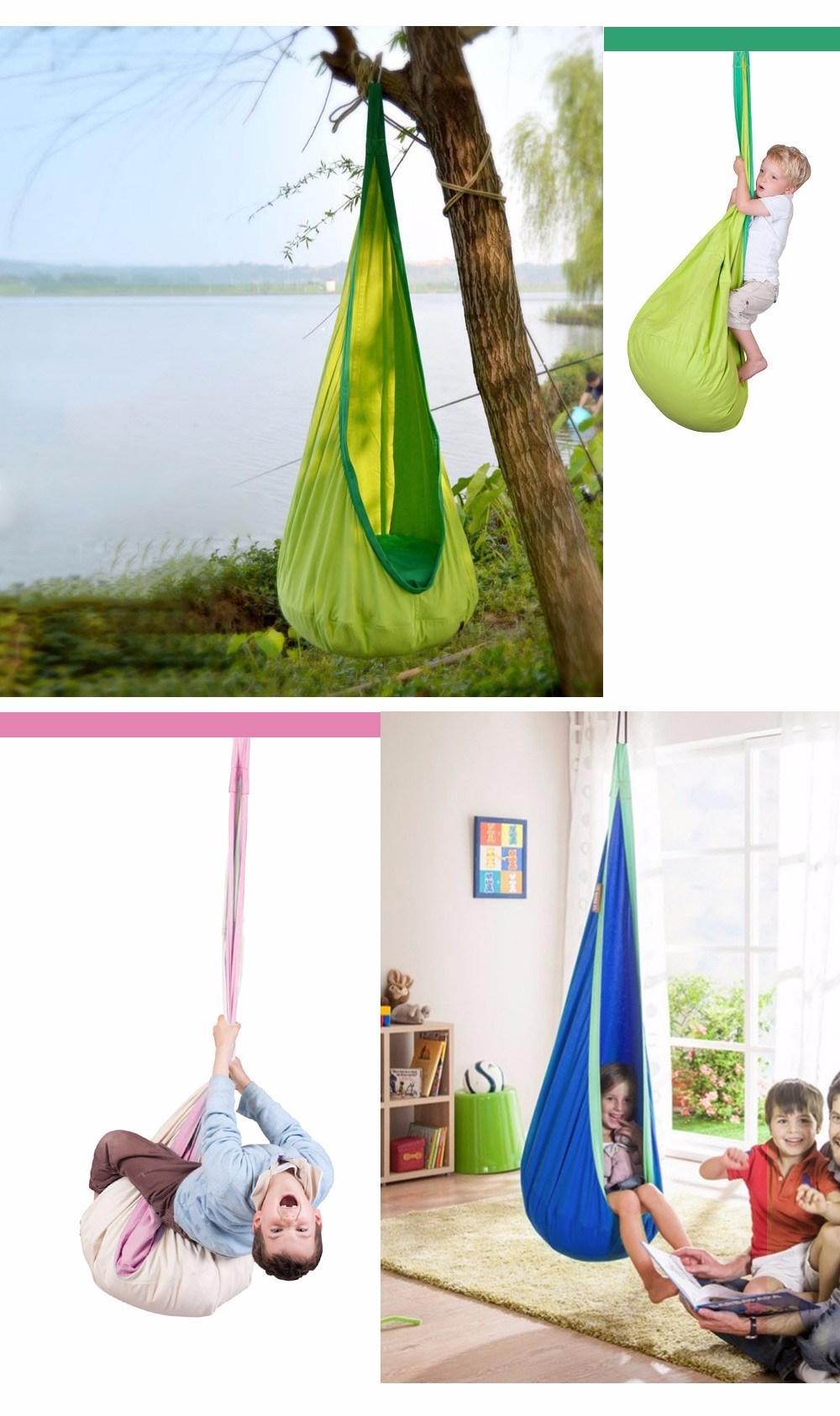 Kid Hammock Baby Pod Swing Child Hanging Seat Chair