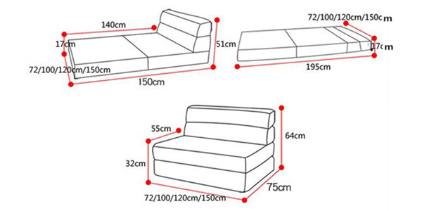 Lying and Sleeping Sofa Bed Household Daily Furniture 195*120cm