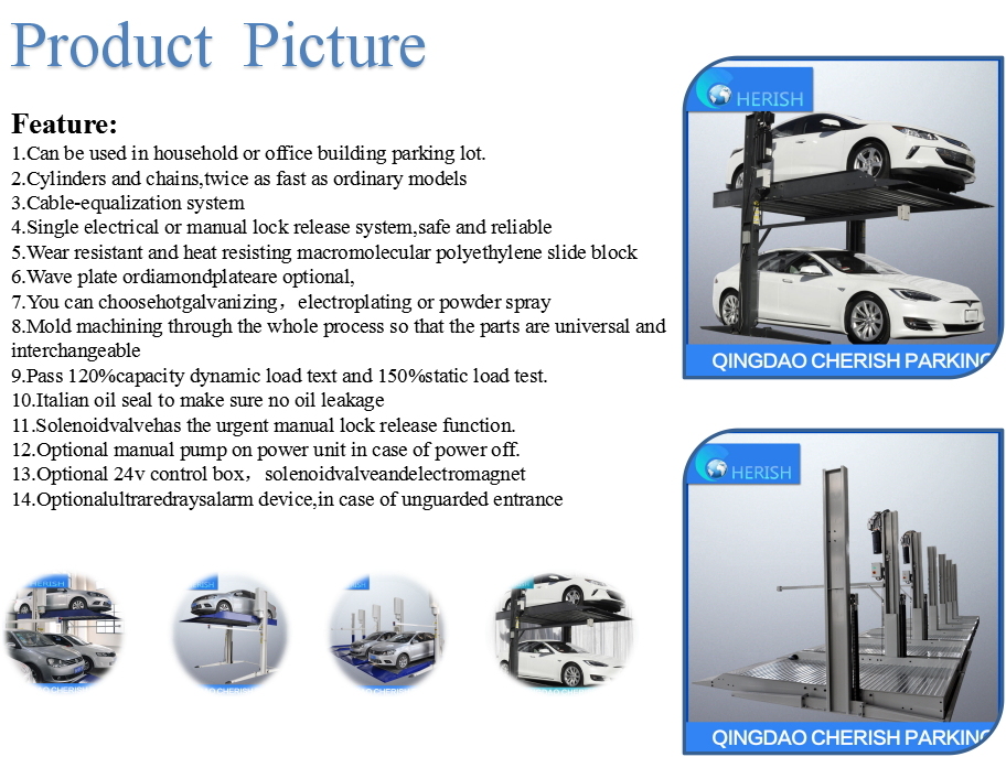 Double Lever Stacker Two Post Car Parking Lift