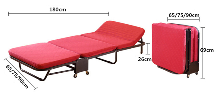 3-Folded Camping Bed Outdoor Portable Folding Bed