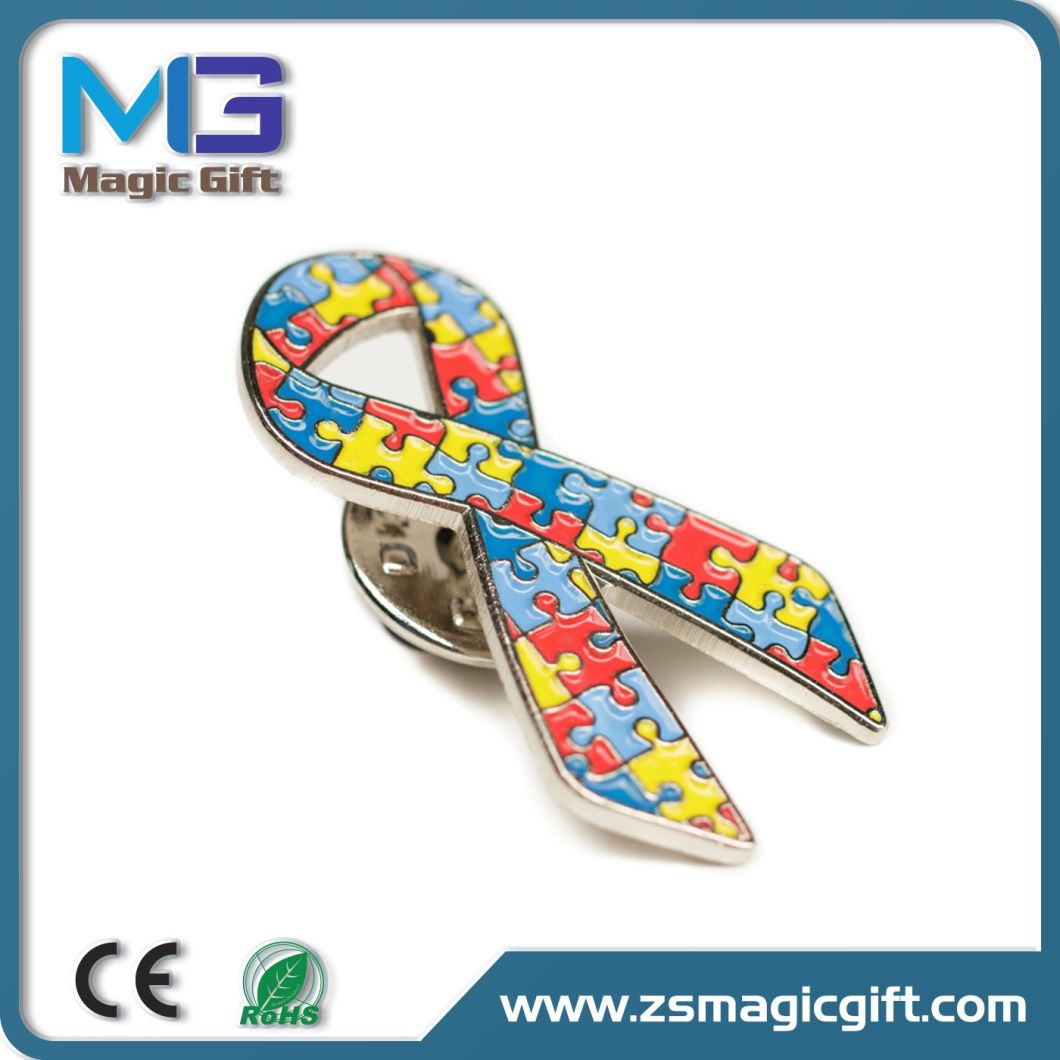 Hot Sales Special Puzzle Ribbon Metal Pin