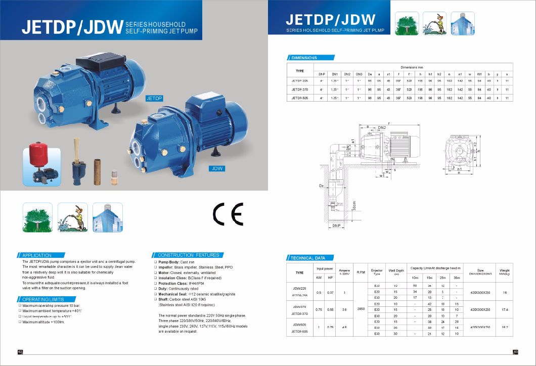 Jetdp-370 Solar Submersible Deep Well Water Pumps Farm Irrigation Pump