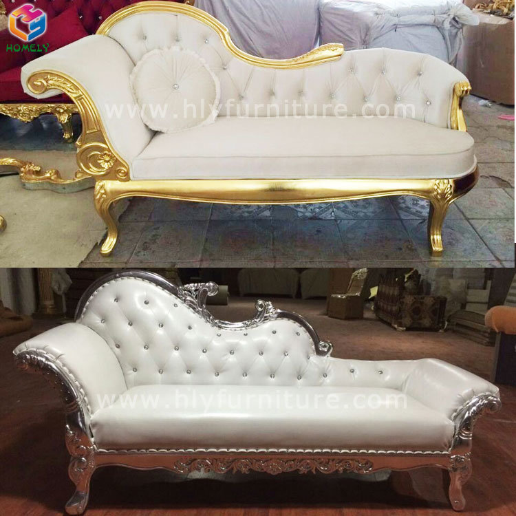 Homely Antique Upholstered Wooden Wedding Chair for Bride and Groom