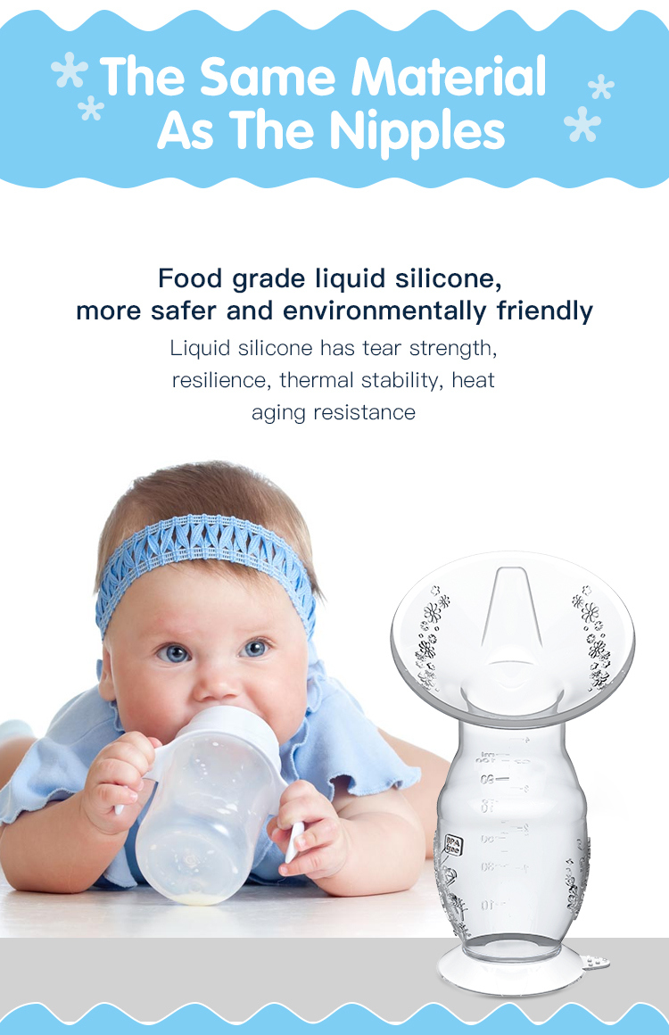 BPA Free Suction Base 100% Silicone Breast Pump One Piece Molding Manual Breast Milk Pump