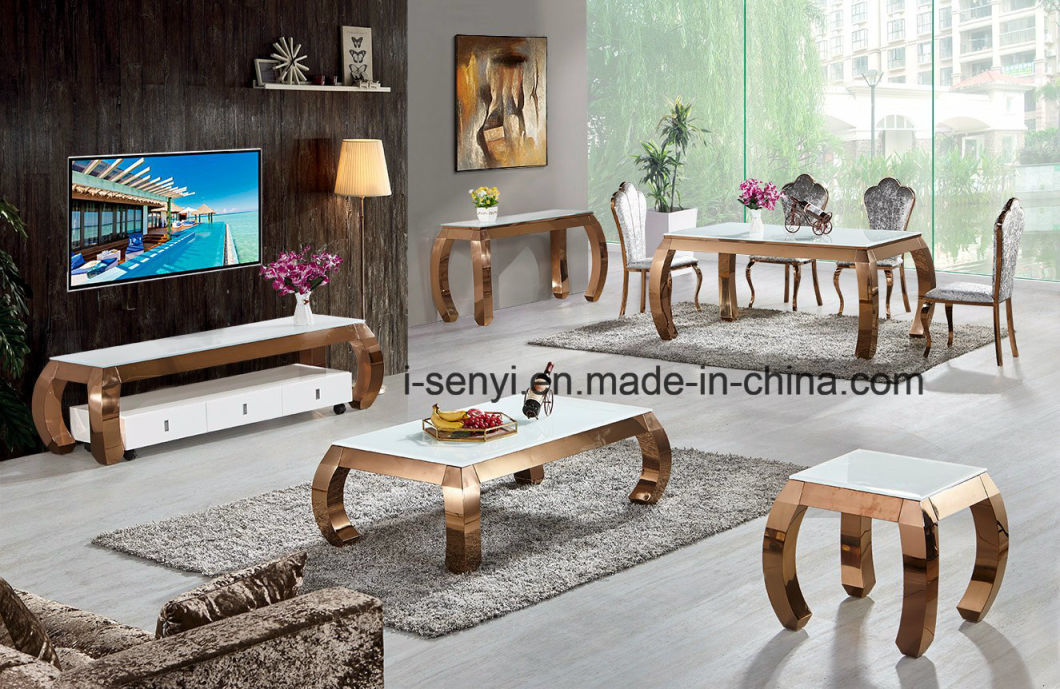 Modern Gold Plated Stainless Steel Sofa Table Side Table End Table Console Table Living Room Furniture