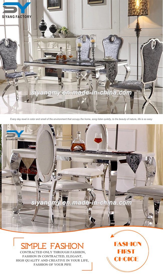 Modern Dining Table Stainless Steel Chair and Table