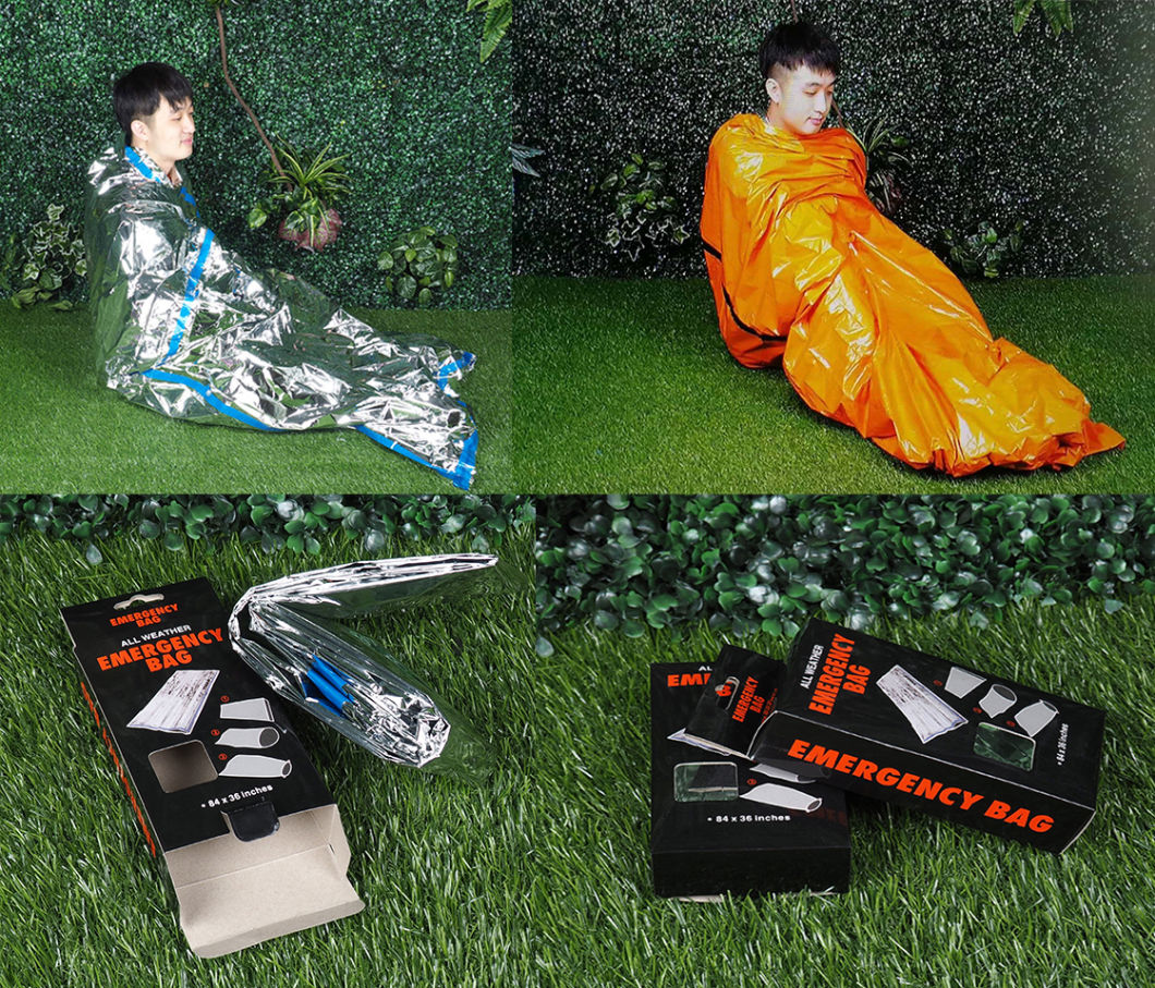 Hot Sale Outdoor Use Gold Silver Emergency Sleeping Bag