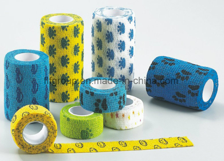 Hot Sale Colorful Non Woven Camouflage Self-Adhesive Elastic Bandage for Pet Vet