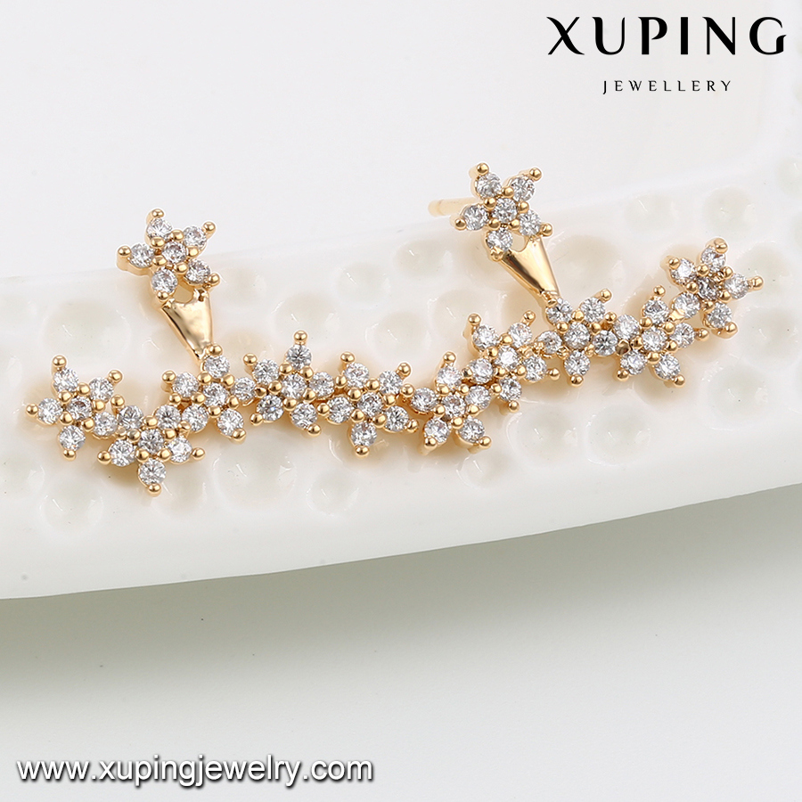 Xuping China Wholesale Light Weight Gold Stud Earring, Unique 18K Gold Earring for Girls