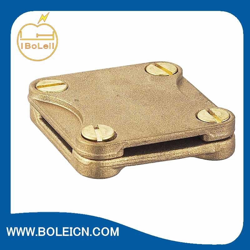 Brass Square Earth Connection Flat Tape Clamp for Tape Conductors