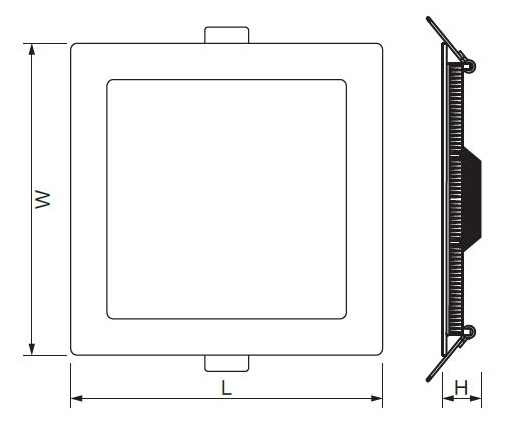 High Brightness 22W Slim LED Square Panel Light with 6400K