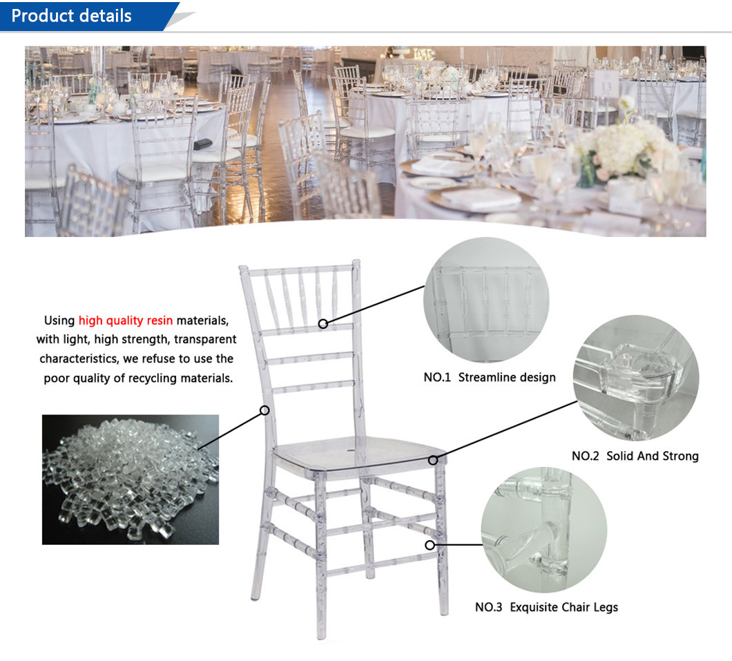 Cheap Acrylic Clear Resin Chiavari Chair for Wedding