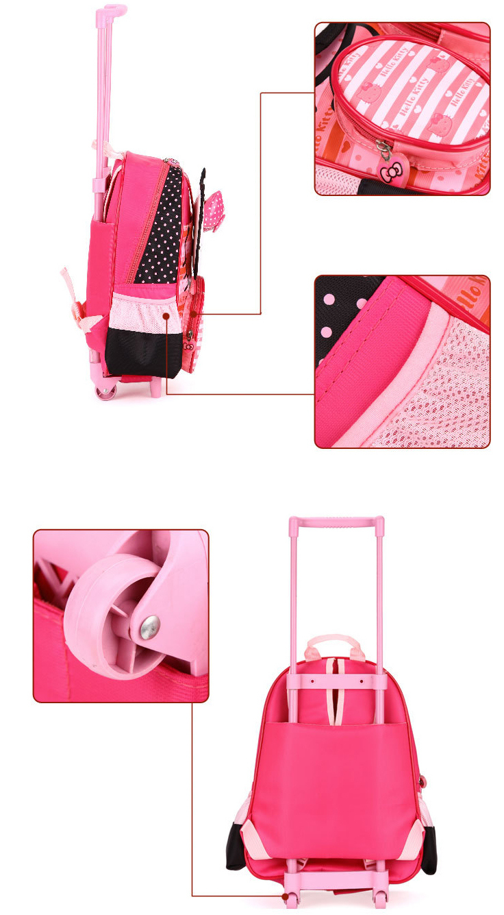 New Arrival School Trolley Bag Cartoon School Bag Hellokitty Trolley Bag