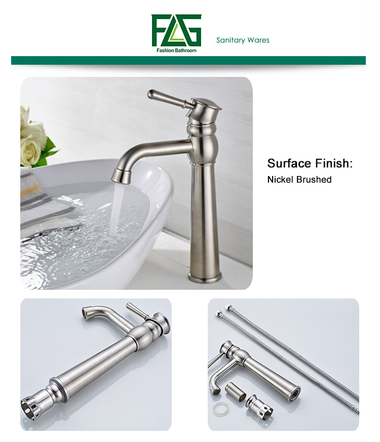 Bath Cold&Hot Deck Mounted 304 Stainless Steel Basin Faucet