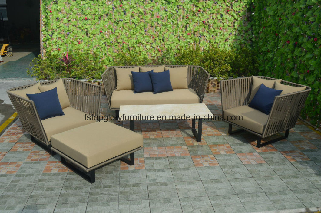 Belt Woven & Aluminum Furniture, Outdoor Garden Sofa (TG-6004)