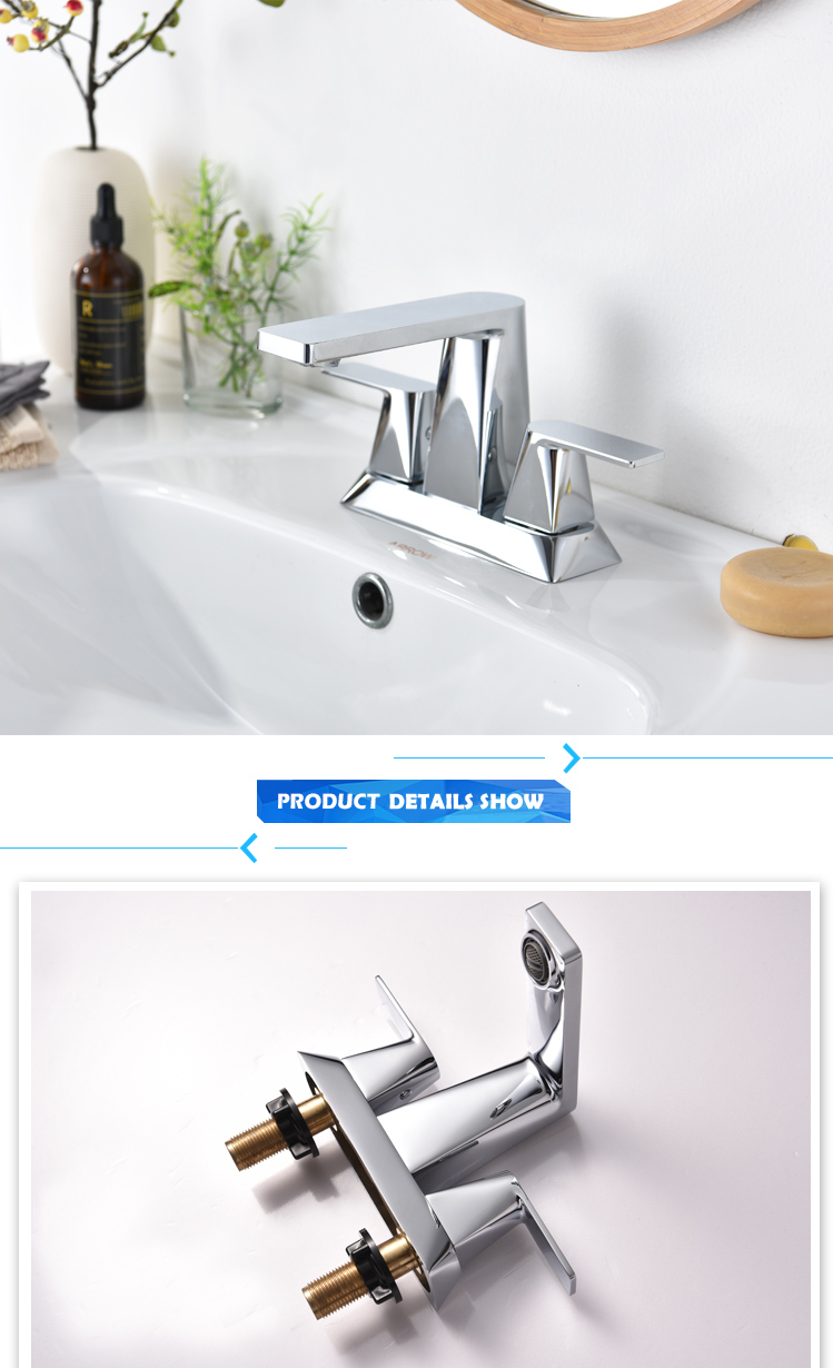 New Design 4 Inch Centerset Basin Faucet with Brass Zinc Handle