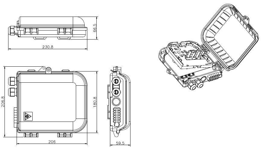 FTTX FTTH Wall Mounted Fiber Optic Distribution Terminal Box Access Network Enclosure