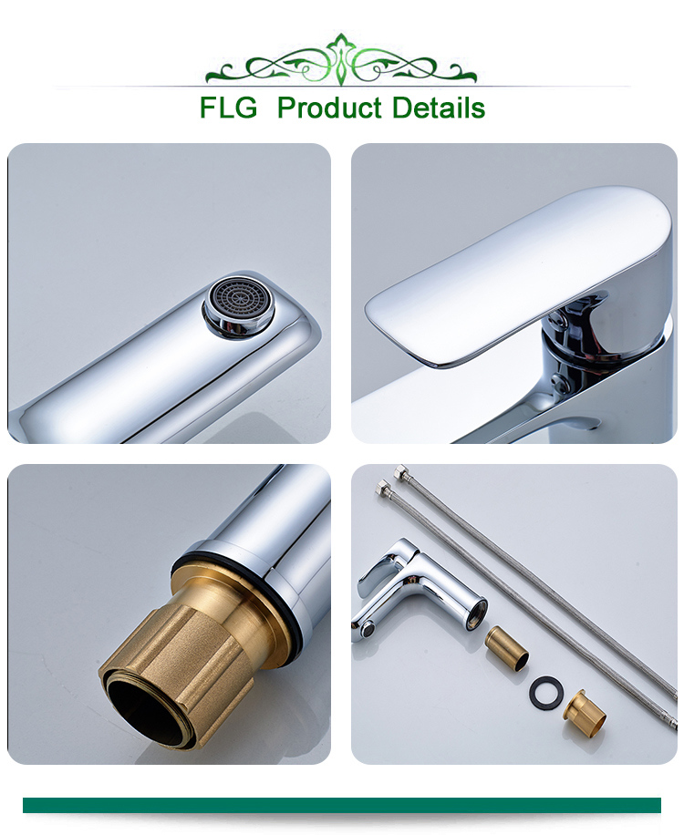 Flg Basin Faucet Chrome Deck Mounted Bathroom Tap