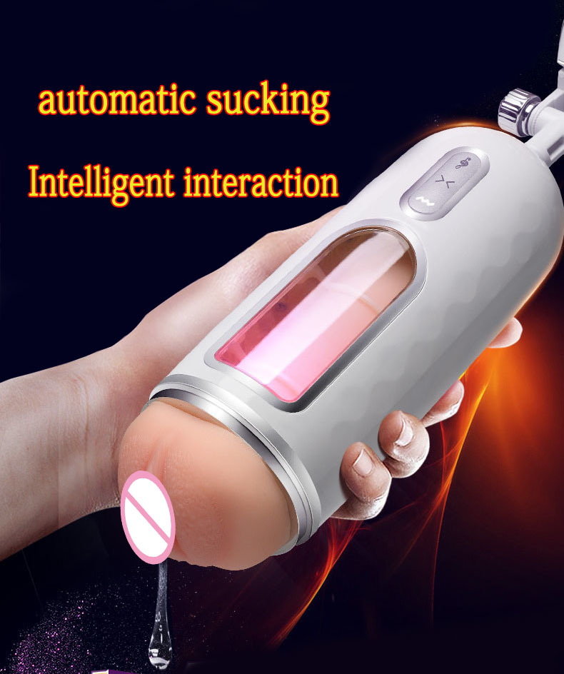 Male Masturbator Realistic Vaginas Pocket Pussy Sucking Machine Smart Voice Interaction Hands Free Sex Toys for Man