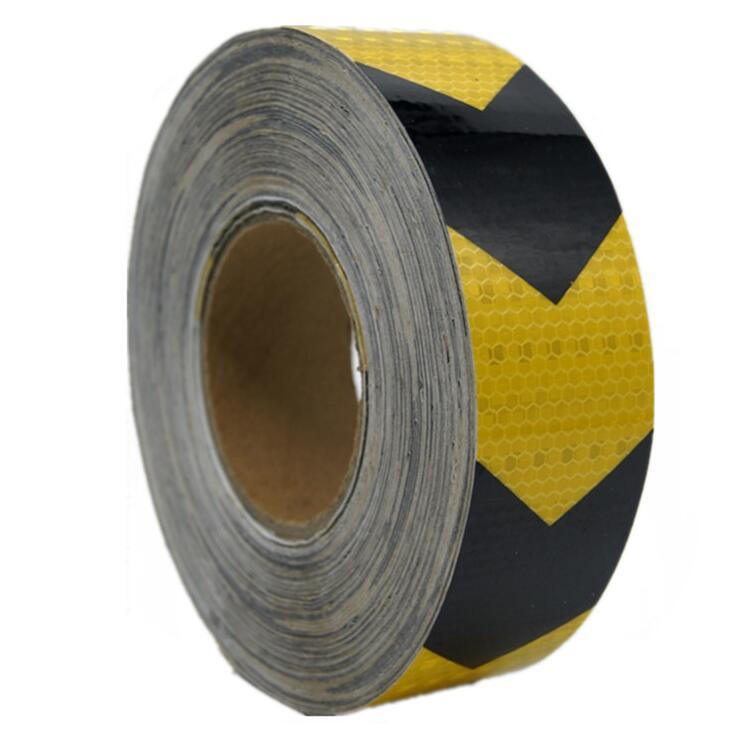 PVC Arrow Safety Reflective Warning Tape, Yellow/Black