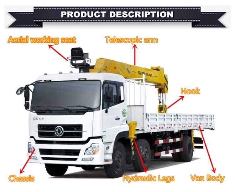 China Brand Dongfeng 8X4 1 16tons/20 Tons /25 Tons Truck with Crane Truck Mounted Crane for Sale