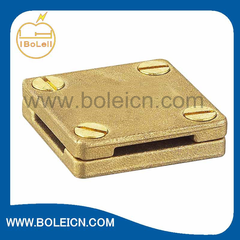 Brass Square Earth Connection Grounding Clamp for Tape Conductors