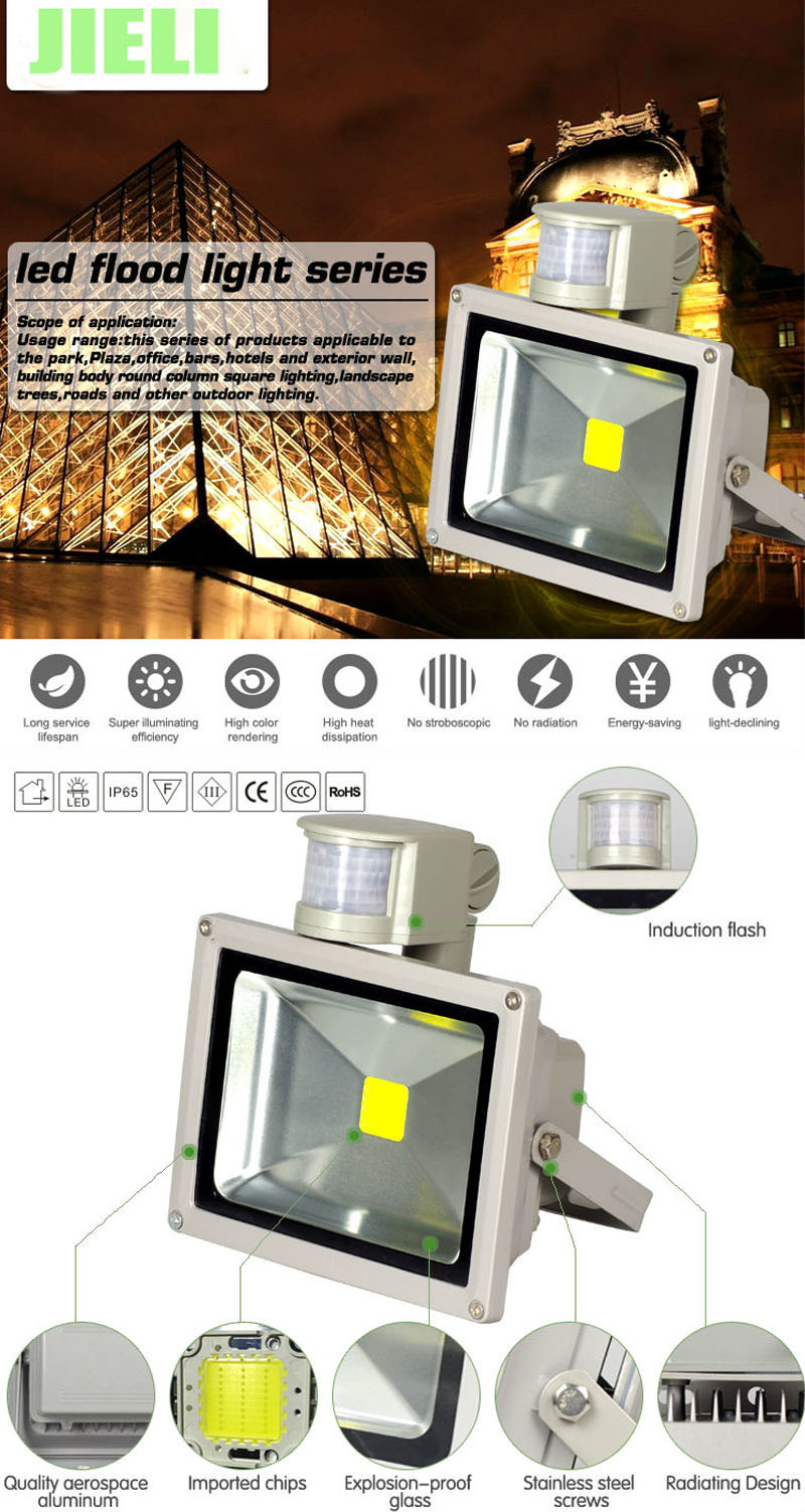 Energy Saving 50W LED Sensor Light PIR