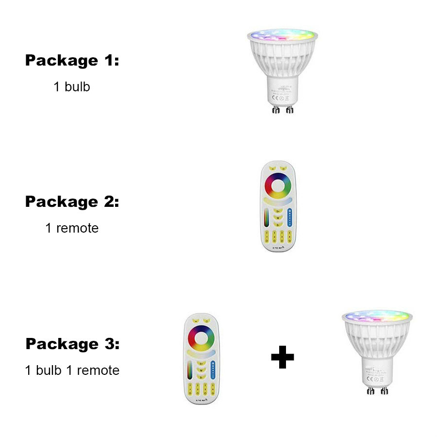 Wireless LED Bulb RGB+CCT Colorful Spotlight Smart Remote Control Bulb