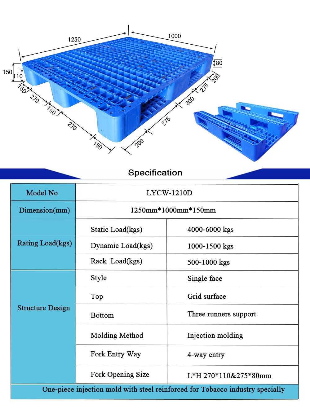 Steel Reinforced Logistics 4 Way Entry Industry Warehouse Racking Wholesale Virgin HDPE WPC Recycle Heavy Duty Cheap Euro Plastic Pallets Factory