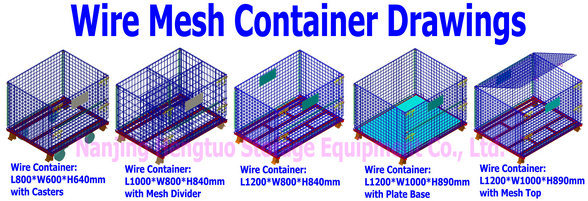 Stackable Metal Wire Mesh Storage Container with Top Cover